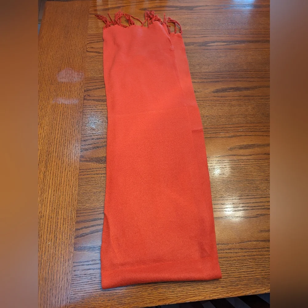 Smooth Scarf Red Flannel Scarf Fringes 59